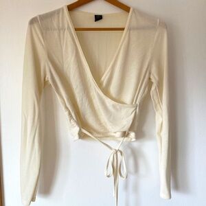 Urban Outfitters faux wrap crop sweater